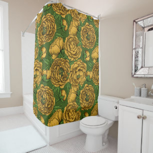 Rideaux De Douche Bouquet de galets jaunes