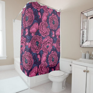 Rideaux De Douche Bouquet de galets roses