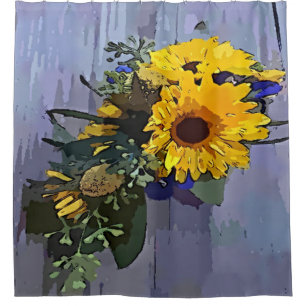 Rideaux De Douche Bouquet de tournesol jaune