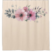 Rideaux De Douche Bouquet floral anemone crème rose (Devant)