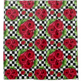 Rideaux De Douche Bouquet Rockabilly Red Roses Amour floral (Devant)