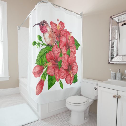 Rideaux De Douche Bouquet tropical (En situation)
