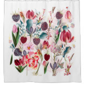 Rideaux De Douche Bourgogne Rouge Rustique Fleurs Florales Nature (Devant)