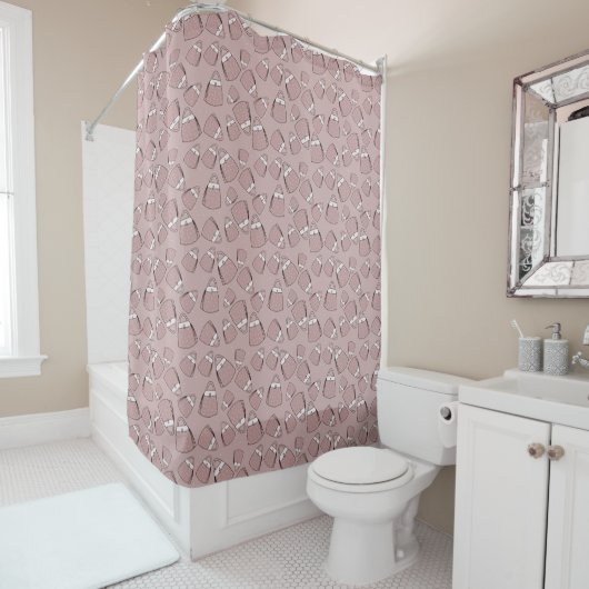 Rideaux De Douche Bourses - mono mauve (En situation)