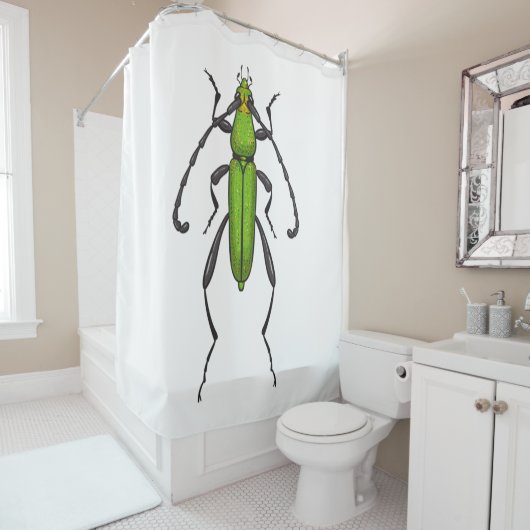 Rideaux De Douche Bousier vert (En situation)