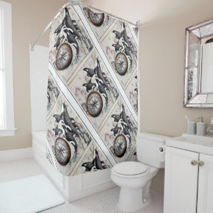 Rideaux De Douche Boussole nautique d'orque