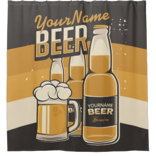 Rideaux De Douche Bouteille de bière personnalisée Barre de brassage