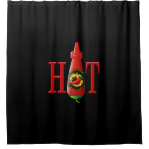 Rideaux De Douche Bouteille de sauce chaude