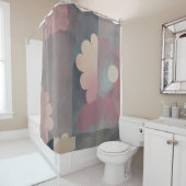 Rideaux De Douche Bouteilles abstraites roses (En situation)