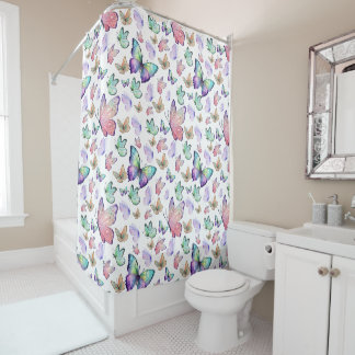 Rideaux De Douche Bouteilles d'aquarelle Motif sans couture
