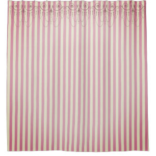 Rideaux De Douche Boutique Stripes Rose / Lustres -