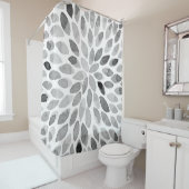 Rideaux De Douche Boutons de brosse d'aquarelle - noir et blanc (En situation)