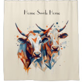 Rideaux De Douche Bovins de ferme Scandi, sur mesure (Devant)