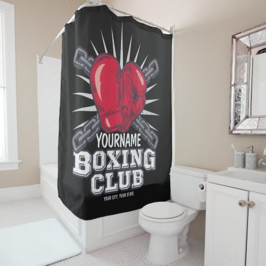 Rideaux De Douche Boxer champion de course (En situation)