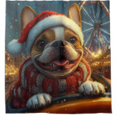 Rideaux De Douche Boxer Dog Roller Coaster Noël (Devant)