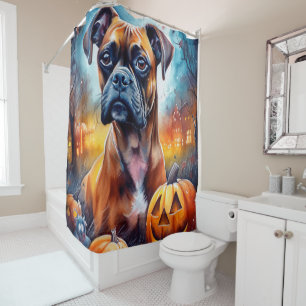 Rideaux De Douche Boxer Halloween avec la peur Citrouille