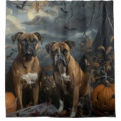 Rideaux De Douche Boxer Halloween Night Doggy Délice (Devant)
