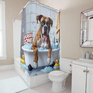 Rideaux De Douche Boxeur Débraillé Endormi Mignon Drôle