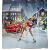 Rideaux De Douche Boxeur Saison des Fêtes de Noël (Devant)