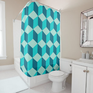 Rideaux De Douche Boy Blue Building Blocs Motif sans couture