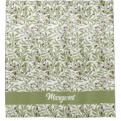 Rideaux De Douche Branche d'olivier Sage Vert Botanique Monogramme (Devant)