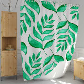 Rideaux De Douche Branches d'aquarelle simples - vert