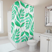 Rideaux De Douche Branches d'aquarelle simples - vert (En situation)