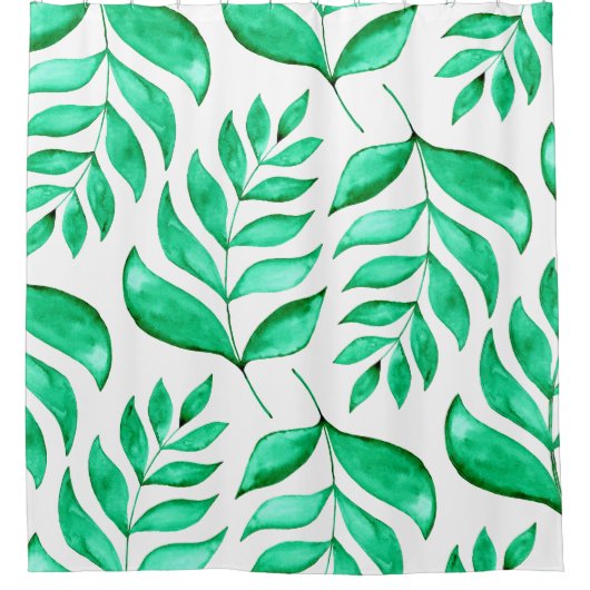 Rideaux De Douche Branches d'aquarelle simples - vert (Devant)
