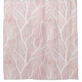 Rideaux De Douche Branches d'arbre rose et crème (Devant)