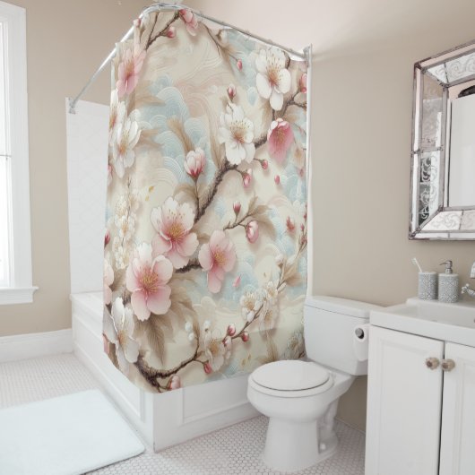 Rideaux De Douche Branches de fleurs d'Apple (En situation)