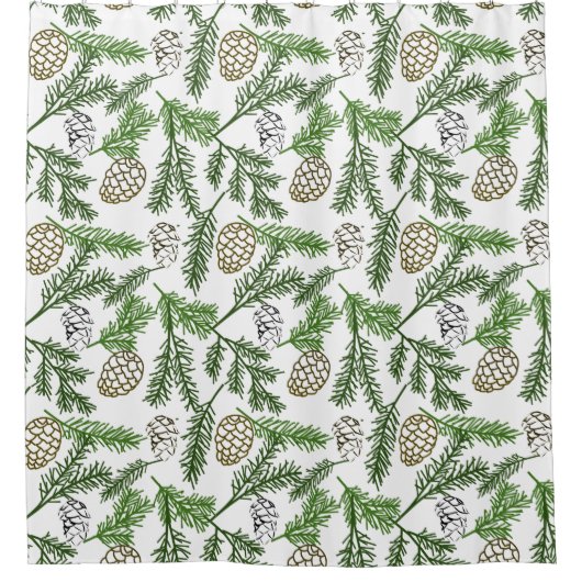 Rideaux De Douche Branches de pin (Devant)