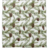 Rideaux De Douche Branches de pin et cônes de pin (Devant)