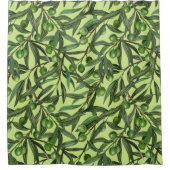 Rideaux De Douche Branches d'olive sur le vert miel (Devant)