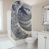 Rideaux De Douche Breaking Waves, Hokusai (En situation)