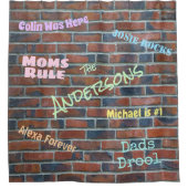 Rideaux De Douche Brick Graffiti Mur Noms personnalisés (Devant)