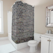 Rideaux De Douche Brick wall old dark brick wall (En situation)
