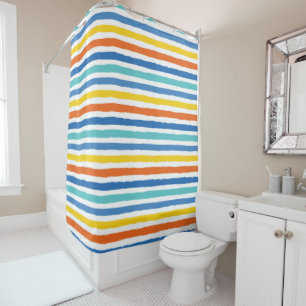 Rideaux De Douche Bright Beach Striped Motif