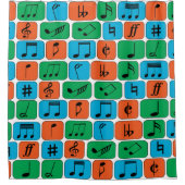Rideaux De Douche Bright color Musical Notes (Devant)