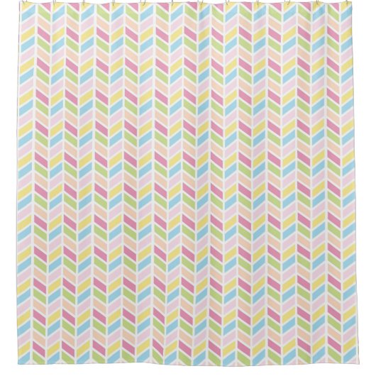 Rideaux De Douche Bright Fun Cheery Herringbone Motif Design (Devant)