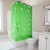Rideaux De Douche Bright Green Water Droplets (En situation)