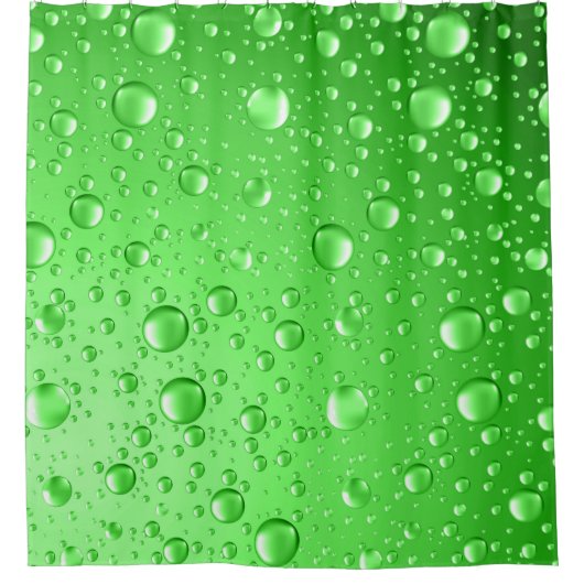 Rideaux De Douche Bright Green Water Droplets (Devant)