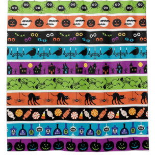 Rideaux De Douche Bright Halloween Motifs frontaliers