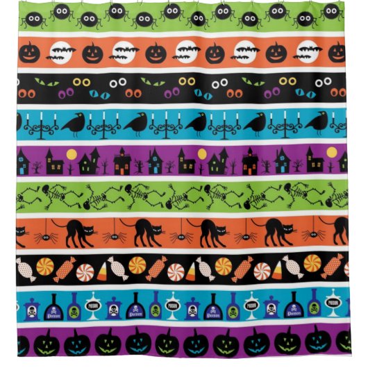 Rideaux De Douche Bright Halloween Motifs frontaliers (Devant)