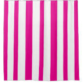 Rideaux De Douche Bright Hot Pink White Summer Stripes (Devant)