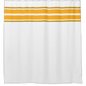 Rideaux De Douche Bright Orange Jaune Top Racing Stripes Sur Blanc (Devant)
