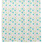 Rideaux De Douche Bright Polka Dot Motif Vert Bleu Rouge Rose Gris (Devant)
