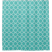 Rideaux De Douche Bright Teal Quatrefoil Pattern (Devant)