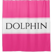 Rideaux De Douche Bright Tropical Rose White Stripes DOLPHIN Texte (Devant)