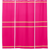 Rideaux De Douche Bright Vivid Pink Pastel Yellow Geometric  (Devant)