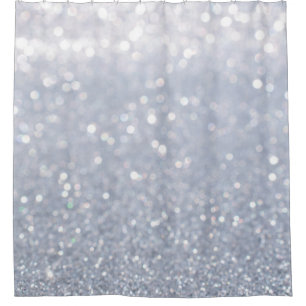 Rideaux De Douche brillant d'argent parties scintillant abstrait arr
